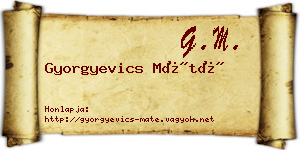 Gyorgyevics Máté névjegykártya