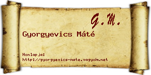 Gyorgyevics Máté névjegykártya