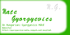 mate gyorgyevics business card