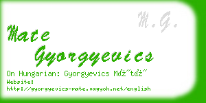 mate gyorgyevics business card